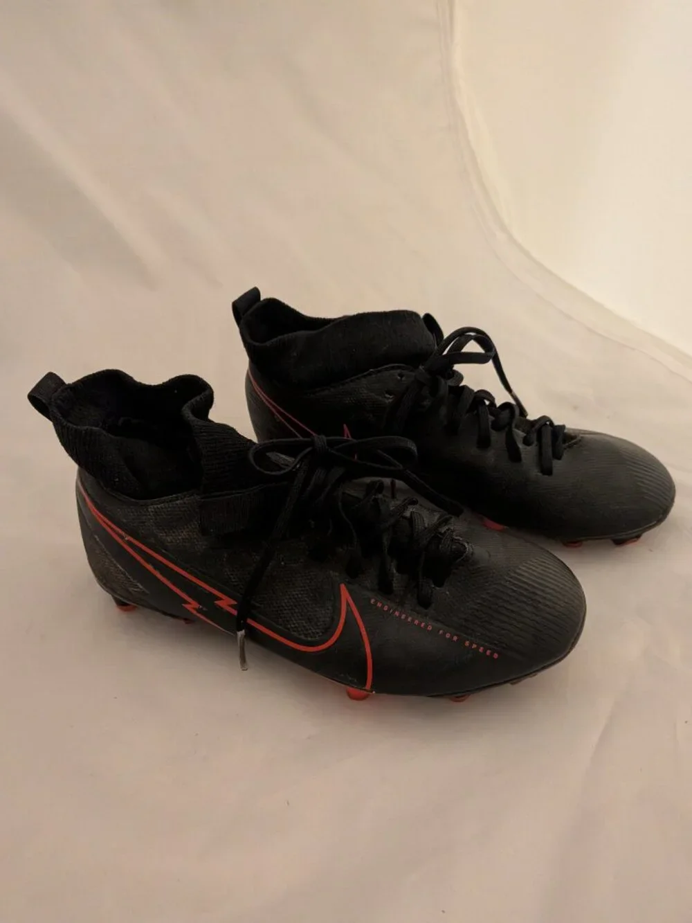 Nike Mercurial Youth Soccer Cleats Size 1Y Black Kids Football Shoes